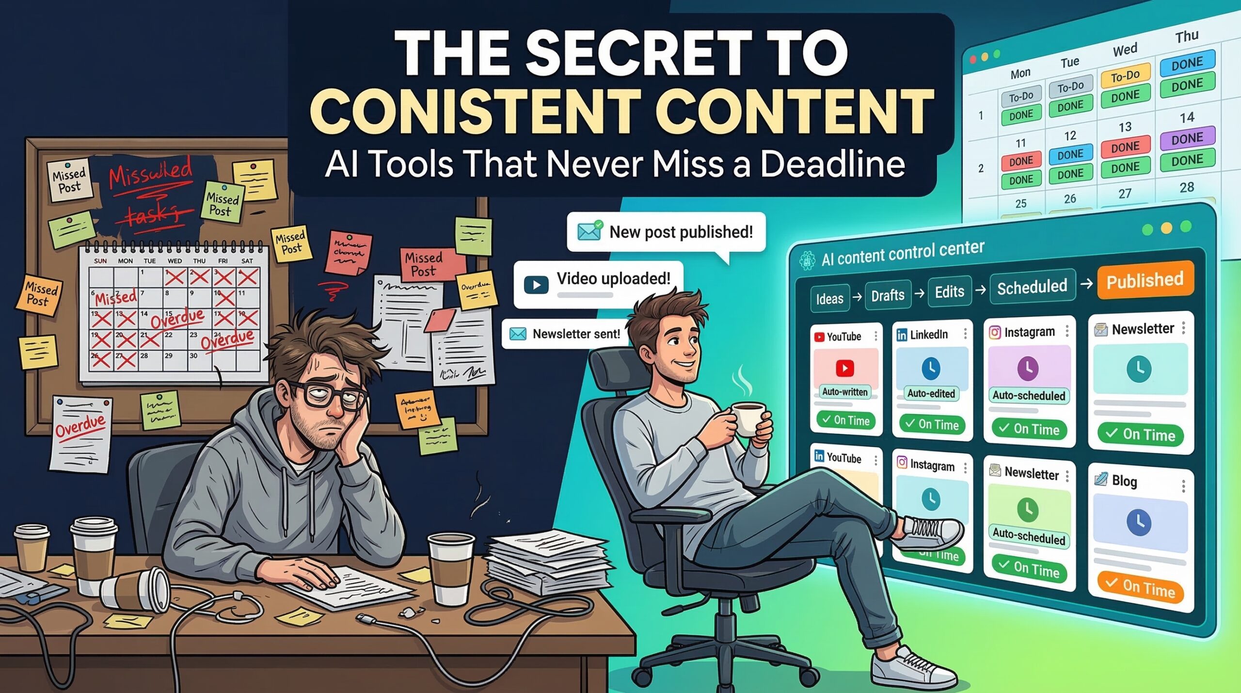 The Secret to Consistent Content: AI Tools That Never Miss A Deadline