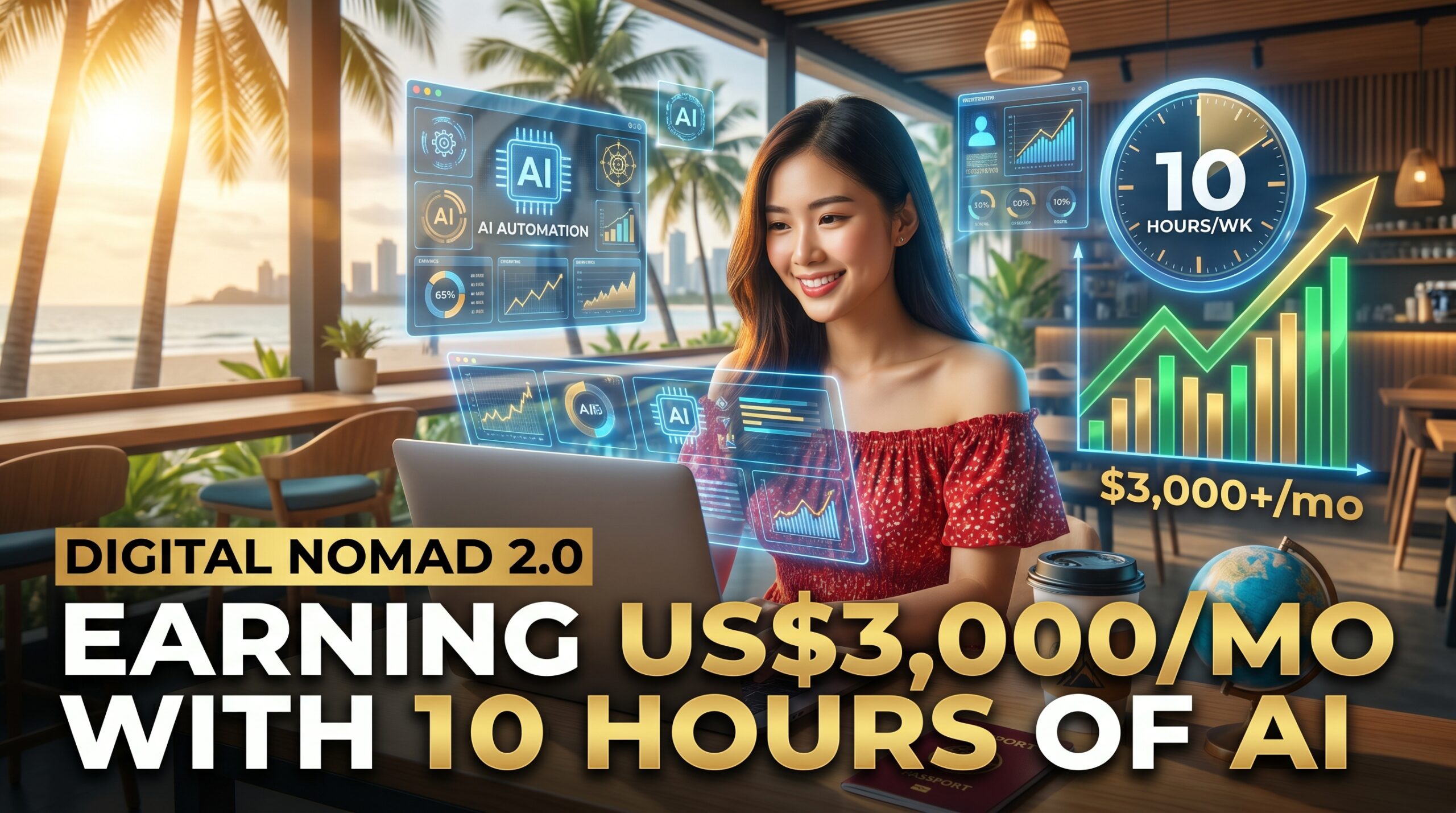 The Digital Nomad 2.0: Earning US$3,000/mo with 10 Hours of AI.